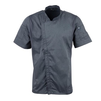 Veste de cuisine mixte légère à fermeture éclair Hartford Chef Works Urban bleu encre