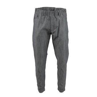 Pantalon de cuisine Works Urban Jogger 257 à fines rayures noires et blanches