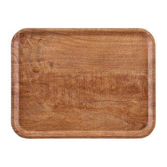 Plateau stratifié surface grainée Madeira Cambro olivier marron