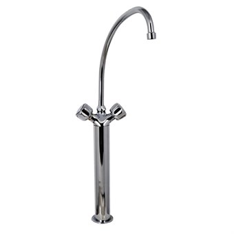 Robinet mélangeur monotrou modèle lourd avec 2 robinets, bec mobile ø 25 x 300mm sur colonne 300mm Gastro M