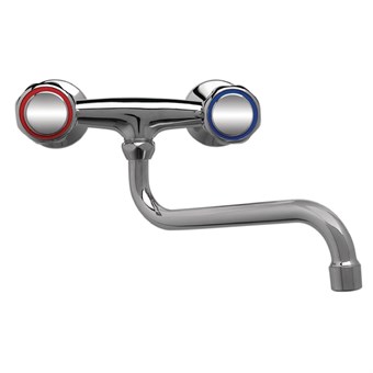 Robinets mélangeur bi-trou standard fixation murale col bas