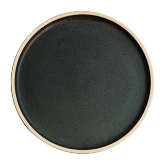 Assiettes plates bord droit vert bronze Olympia Canvas 25 cm  (Lot de 6)