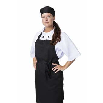 Lot de 2 tabliers bavette en polyester coton noirs Nisbets Essentials