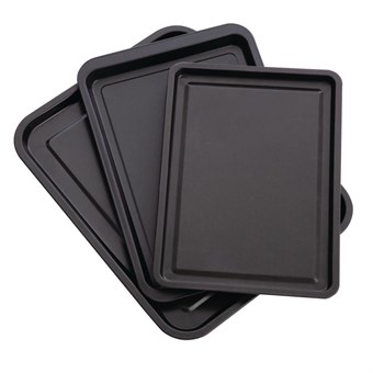 Lot de 3 plaques de cuisson antiadhésives Nisbets Essentials 