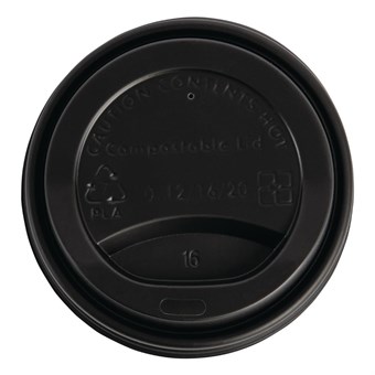 Couvercles gobelets boissons chaudes CPLA Fiesta Compostable 340 ml (lot de 50)