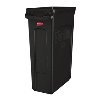 Collecteur de recyclage avec conduits d'aération Rubbermaid Slim Jim noir 87L