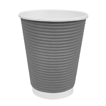Gobelets paroi ondulée Fiesta Recyclable anthracite 225ml (lot de 500)
