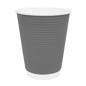Gobelets paroi ondulée Fiesta Recyclable anthracite 340ml (lot de 500)