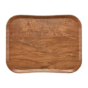 Plateau polyester Century aspect naturel bois Cambro olivier marron 