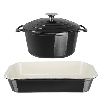 Ensemble 2 pièces cocotte et plat à rôtir en fonte Vogue Cook Like A Pro  