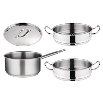 Ensemble 1 casserole et 2 paniers vapeur Vogue Cook Like A Pro 