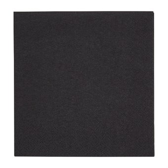 Serviettes cocktail 2 plis pliage 1/4 Fiesta Recyclable 240mm noires (lot de 4000)