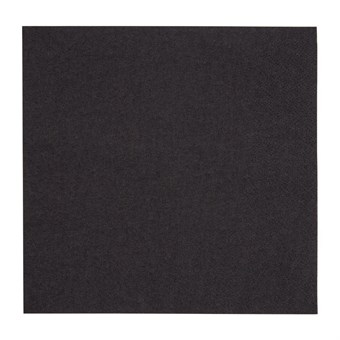 Serviettes snacking 2 plis pliage 1/4 Fiesta Recyclable 330mm noires (lot de 2000)