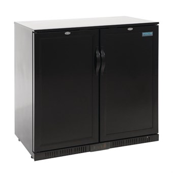 Arrière-bar deux portes pleines pivotantes Polar Série G noir 208L