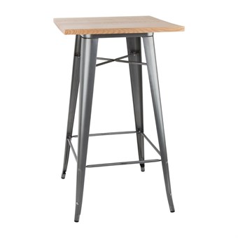 Mange-debout gris avec plateau en bois Bolero Bistro