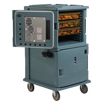 Chariot isotherme avec portes chauffantes Cambro Ultra Camcart UPCH1600 bleu ardoise