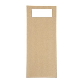 Pochettes à couverts kraft avec serviette blanche Europochette (lot de 500)