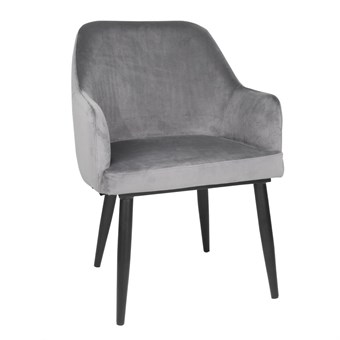 Chaises en velours Bolero Lia grises (lot de 2)