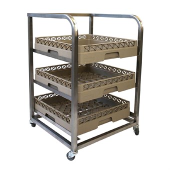 Chariot inox pour casiers à verres Craven