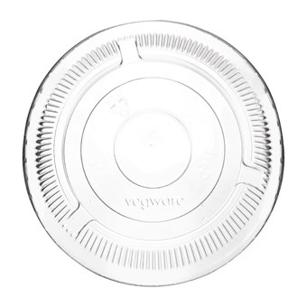 Couvercles plats PLA sans trou compostables pour gobelets boissons froides Vegware série 96 (lot de 1000)