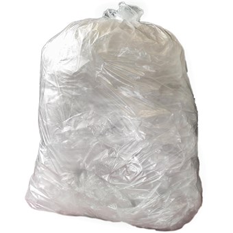 Sacs poubelle recyclés transparents Jantex utilisation intensive 18kg 120L (lot de 100)