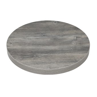 Plateau de table rond pré-percé en mélamine Bolero gris 600 mm