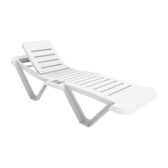 Bains de soleil en polypropylène blancs Resol (lot de 4)