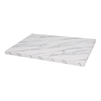 Plateau de table rectangulaire pré-percé Bolero effet marbre 1100 x 700 mm