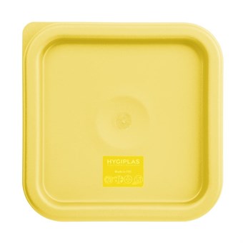 Couvercle carré en polyéthylène pour boîte alimentaire Hygiplas jaune