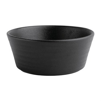Bols plats ronds texturés noirs Olympia Cavolo 143mm (lot de 6)