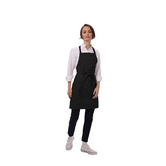 Tablier bavette avec deux poches plaquées Chef Works noir