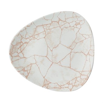 Assiettes triangulaires Churchill Studio Prints Kintsugi Lotus Coral 254mm (Lot de 12)