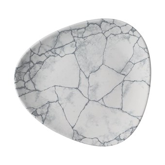 Assiettes triangulaires Churchill Studio Prints Kintsugi Pearl Lotus Grey 178mm (Lot de 12)