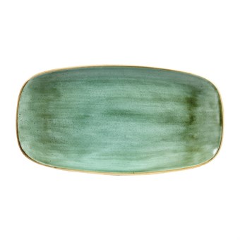 Assiettes oblongues Churchill Stonecast Samphire Green 189 x 355mm (Lot de 6)