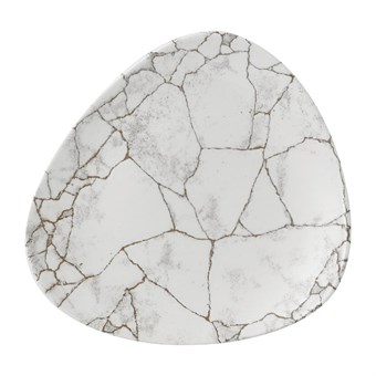 Assiettes triangulaires Churchill Studio Prints Kintsugi Agate Grey Lotus 228mm (Lot de 12)