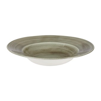 Bols bord large Churchill Stonecast Patina Antique Wide Green 280mm (Lot de 12)