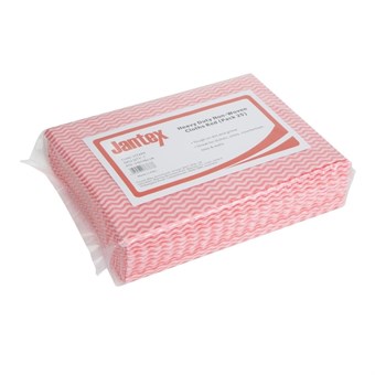 Chiffons non tissés très résistants Jantex rouges (lot de 25)