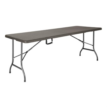 Table pliante rectangulaire en rotin PE Bolero marron 