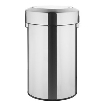 Poubelle en acier brossé Bolero avec couvercle basculant 70L