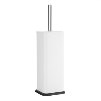 Brosse et support WC carré blanc Jantex