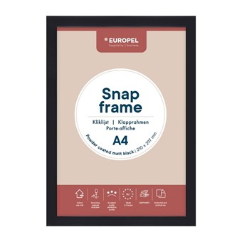 Cadre clipsable Europel A4 25mm noir mat
