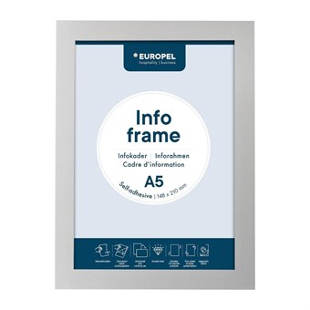 Cadres d'affichage autocollants Europel A5 argent (lot de 2)