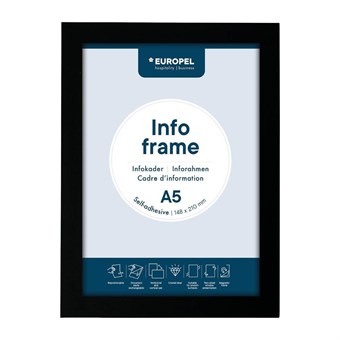 Cadres d'affichage autocollants Europel A5 noirs (lot de 2)
