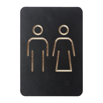 Plaque signalétique noire Europel homme/femme 