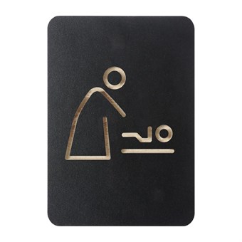 Plaque signalétique noire Europel table à langer 