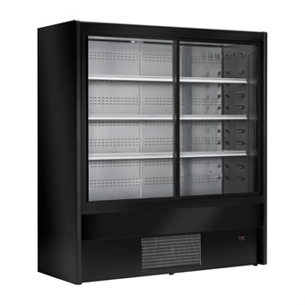 Vitrine libre-service réfrigérée Zoin Cervinho noire avec portes coulissantes