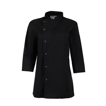 Veste de cuisinier femme ajustée Whites noire