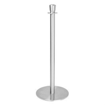 Poteaux d'accueil base plate Bolero inox brossé (lot de 2)
