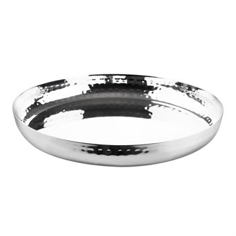 Plat rond en acier inoxydable martelé Olympia 260x35mm