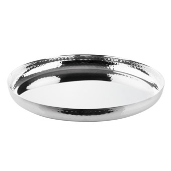 Plat rond en acier inoxydable martelé Olympia 320x35mm